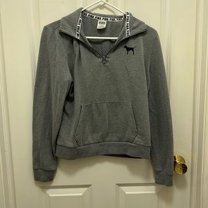 a grey PINK comfortable sweater